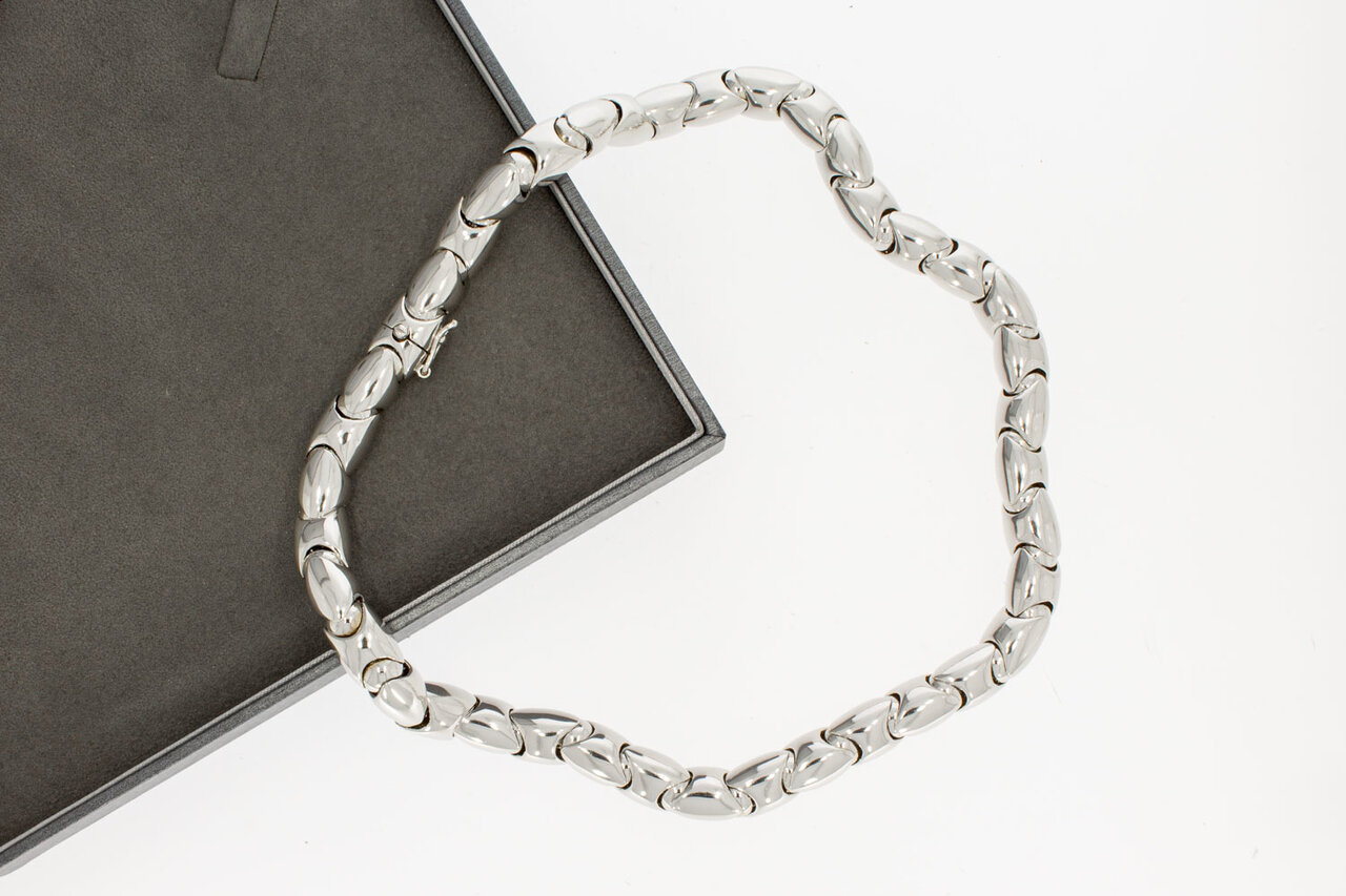 Witgouden koningsketting 18 karaat - 43,6 cm
