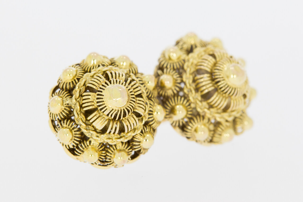 Vintage gouden Zeeuwse knop broche 14 karaat - 2,8 cm