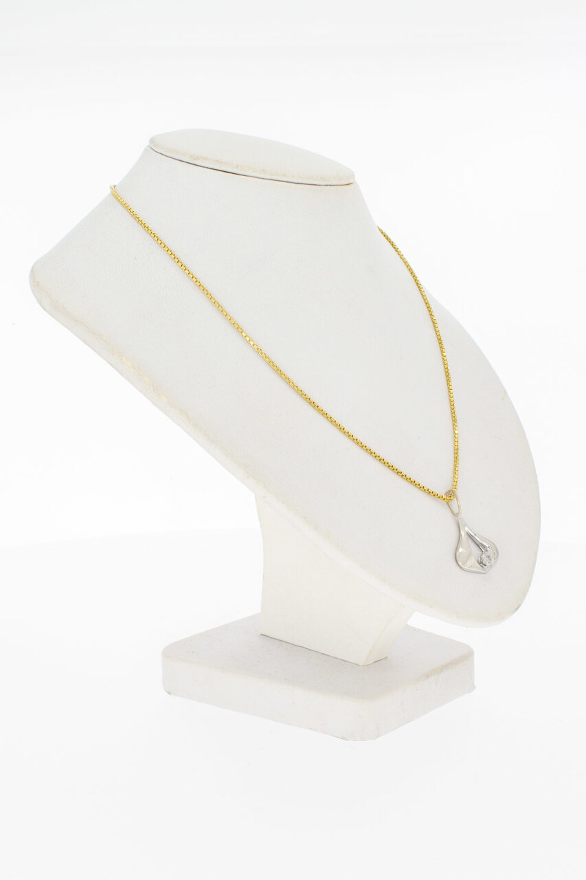 Witgouden hanger 14 karaat met diamant
