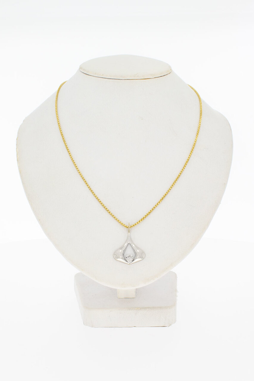Witgouden hanger 14 karaat met diamant
