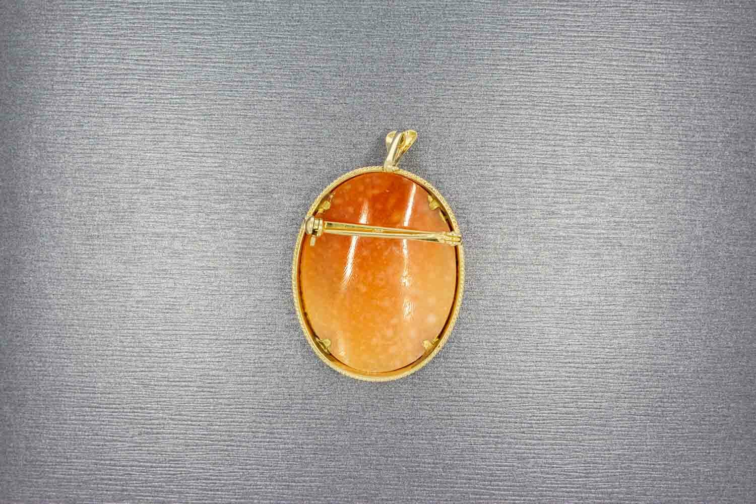 Vintage gouden camee hanger dames 14 karaat - 3,7 cm