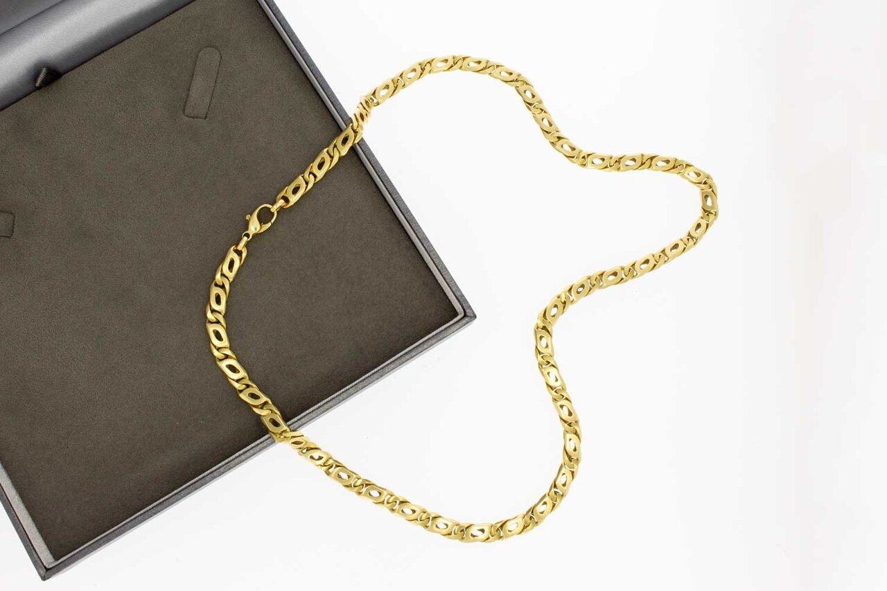 Gouden valkenoog ketting 14 karaat - 55,5 cm