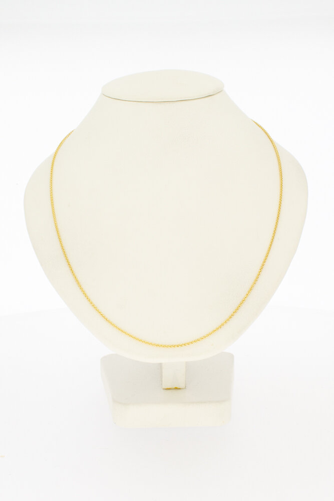 Gouden gevlochten ketting 14 karaat - 50 cm
