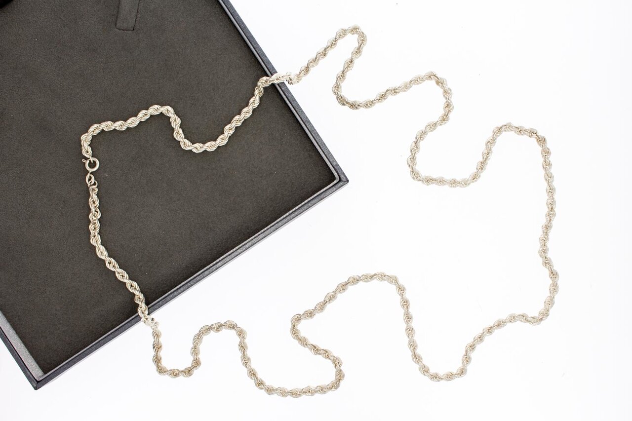 Zilveren koordketting 925 - 90 cm