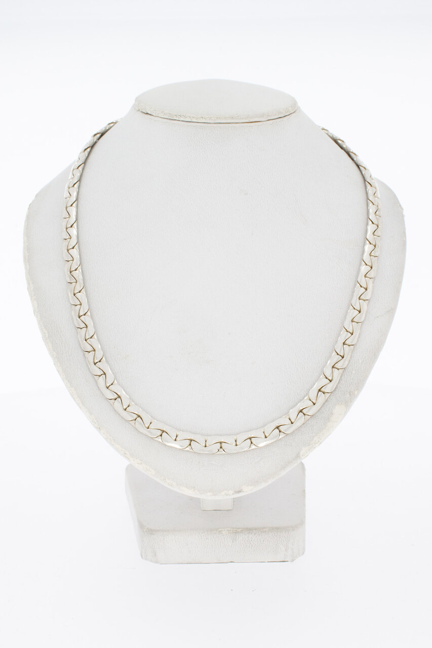 Zilveren gourmet collier 925 gewalst - 42,5 cm
