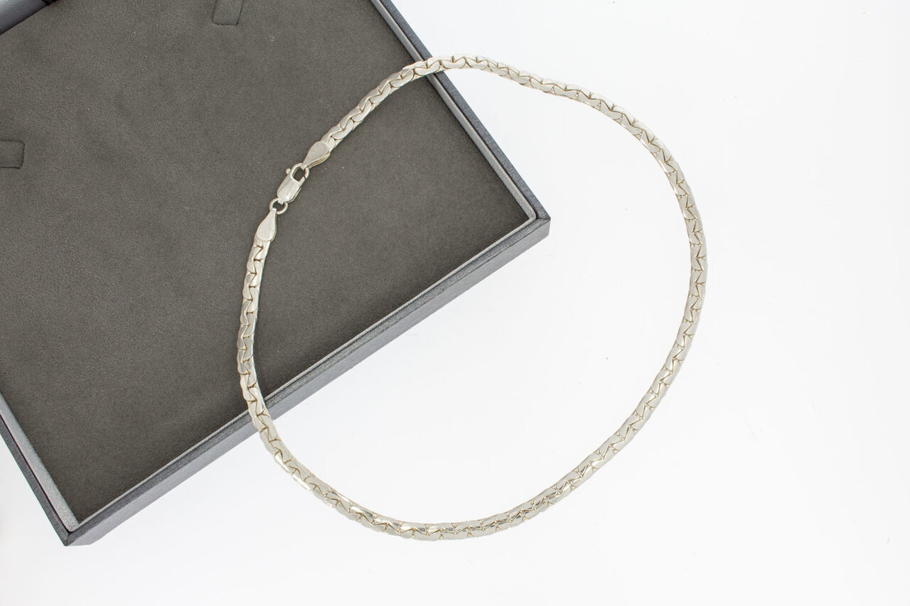 Zilveren gourmet collier 925 gewalst - 42,5 cm