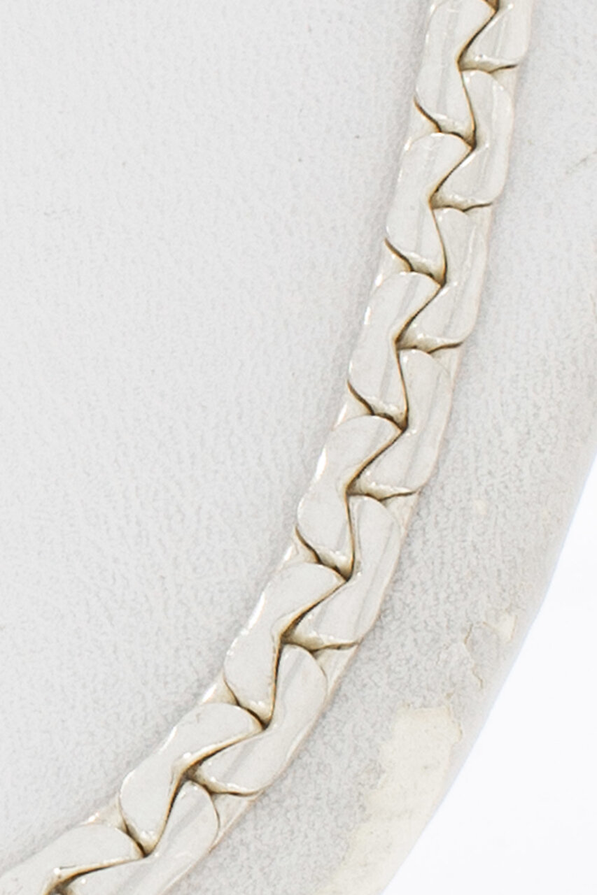 Zilveren gourmet collier 925 gewalst - 42,5 cm