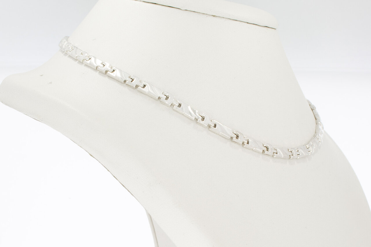 Zilveren schakelcollier 925 dames - 42,5 cm