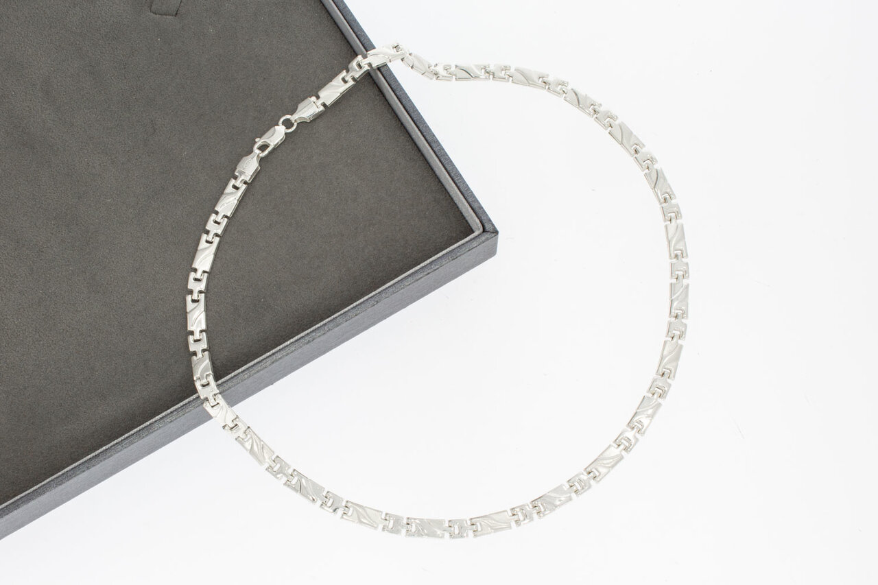 Zilveren schakelcollier 925 dames - 42,5 cm