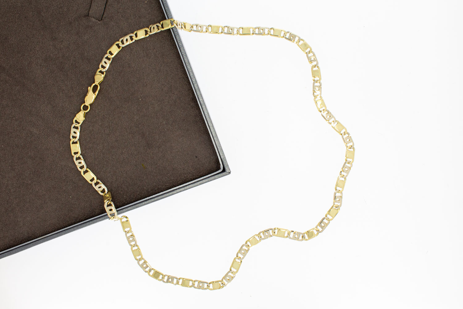 Gouden valkenoog ketting 18 karaat - 54 cm