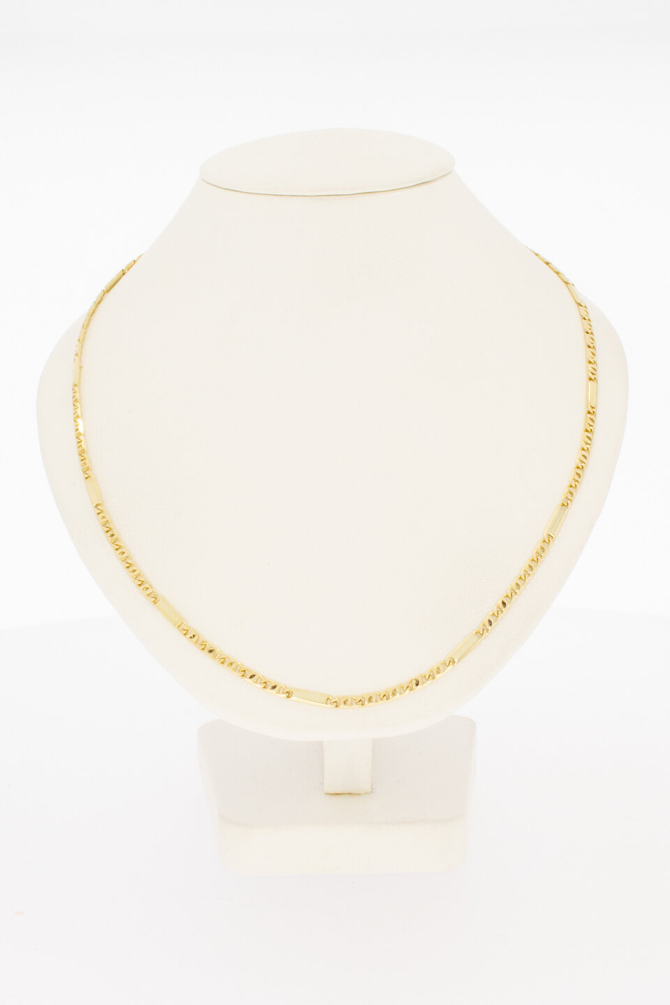 14 karaat geelgouden plaatjesketting  50 cm