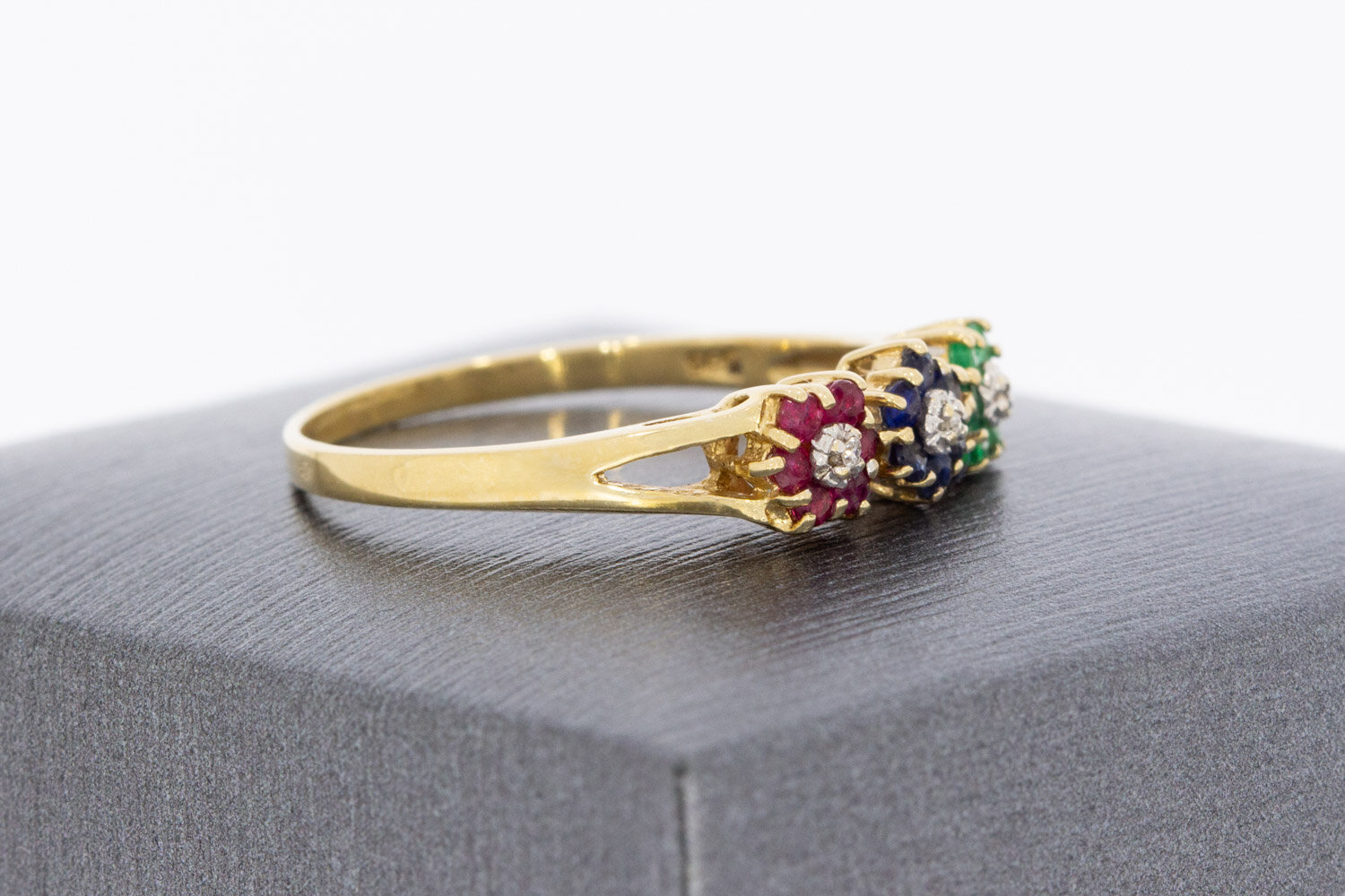 14 karaat geelgouden vintage ring  18,7 mm