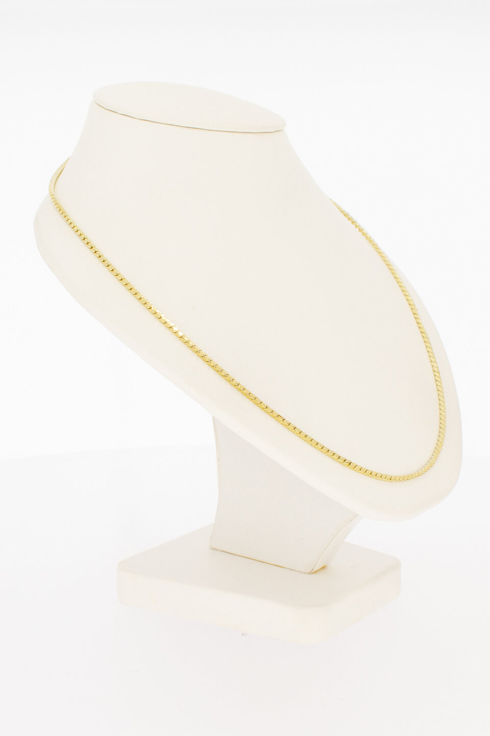 14 karaat gouden ketting met dubbel eindstuk  60,7 cm
