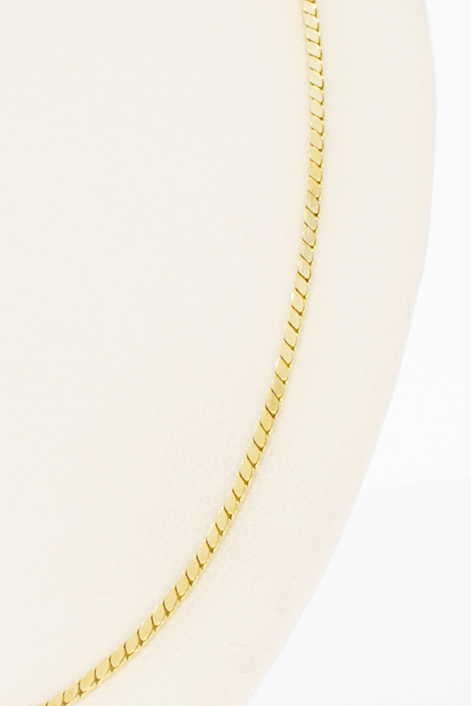 14 karaat gouden ketting met dubbel eindstuk  60,7 cm