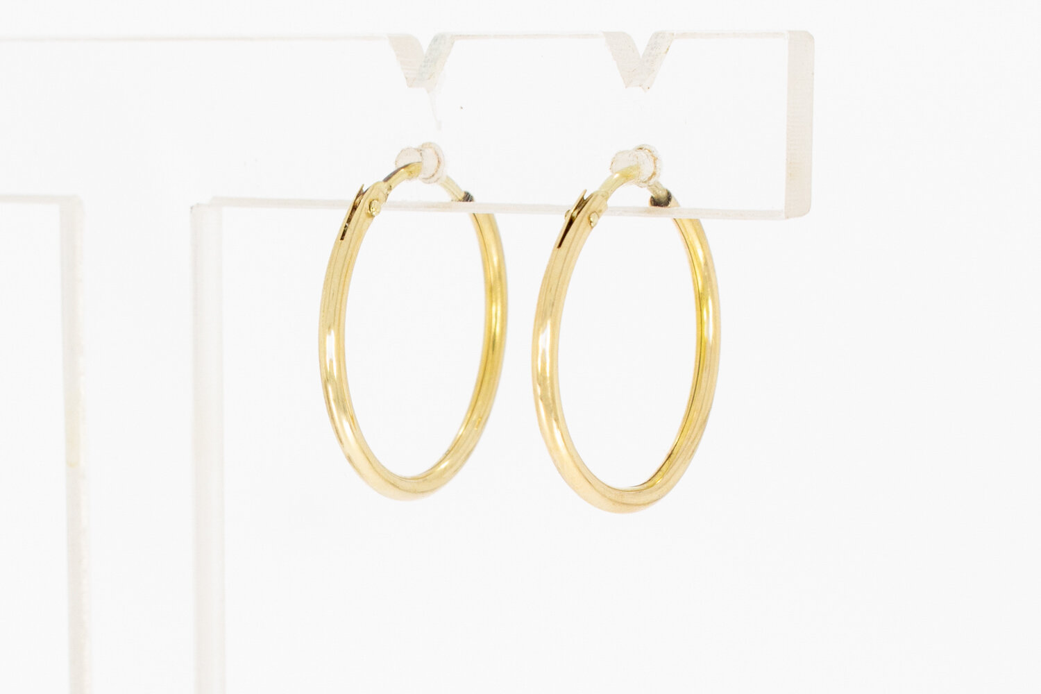 14 karaat gouden oorringen voor dames  1,9 cm
