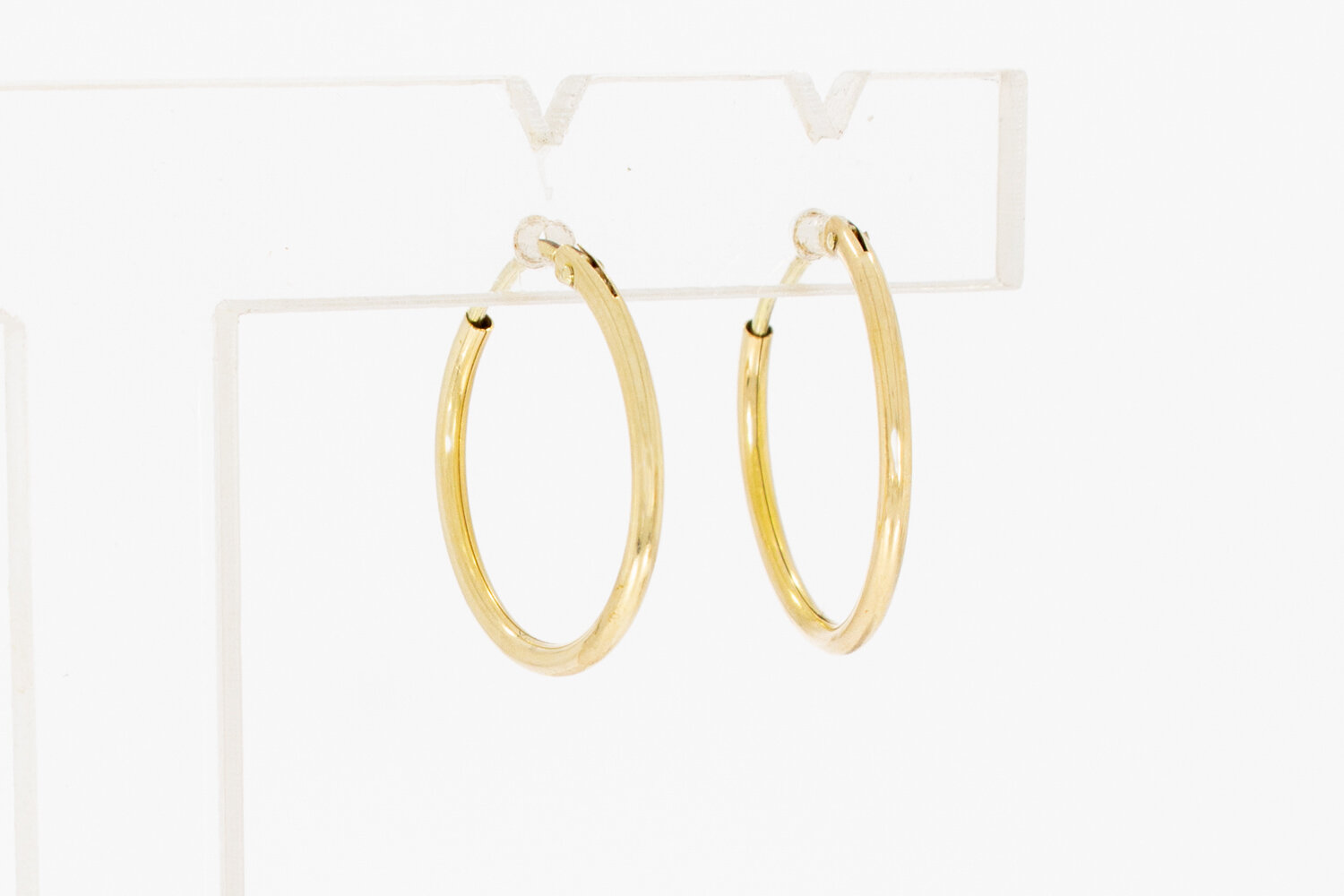 14 karaat gouden oorringen voor dames  1,9 cm