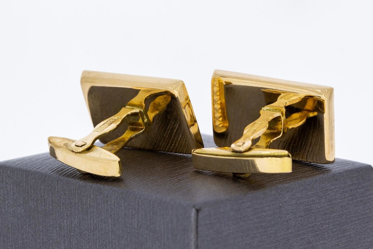 Bicolor gouden manchetknopen 18 karaat