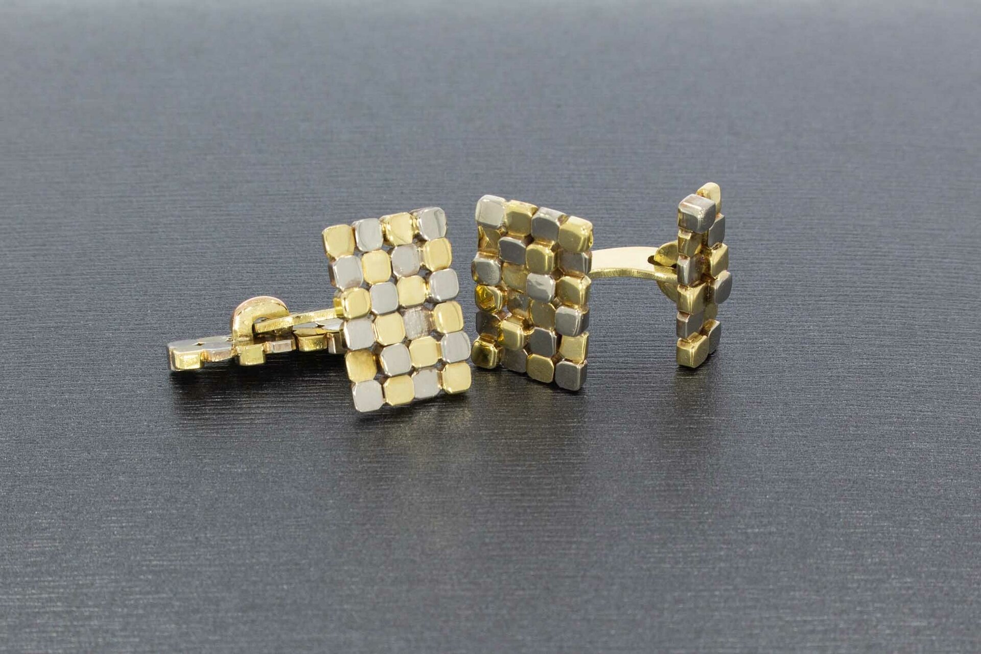 Tricolor gouden manchetknopen 14 karaat - 1,8 cm