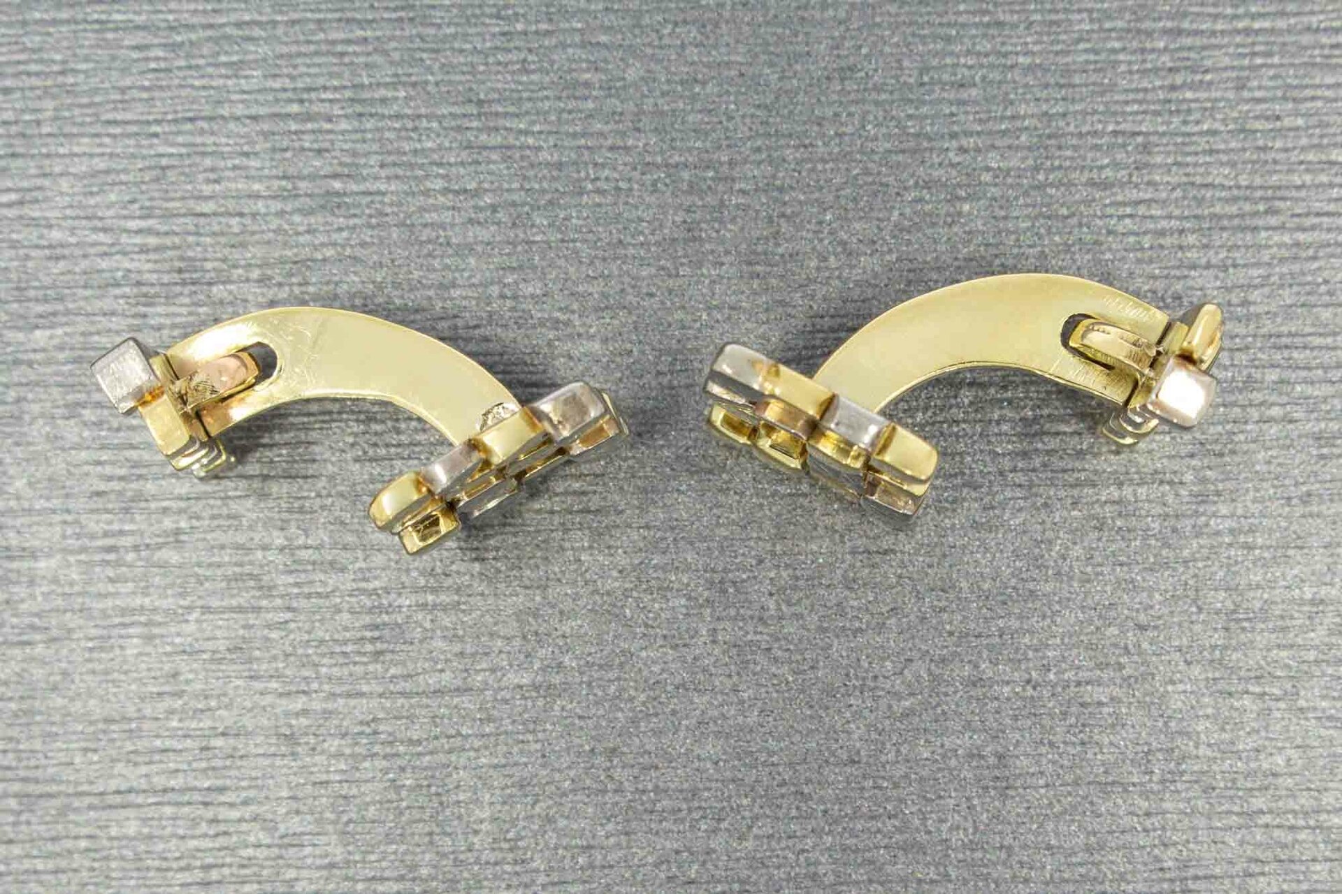 Tricolor gouden manchetknopen 14 karaat - 1,8 cm