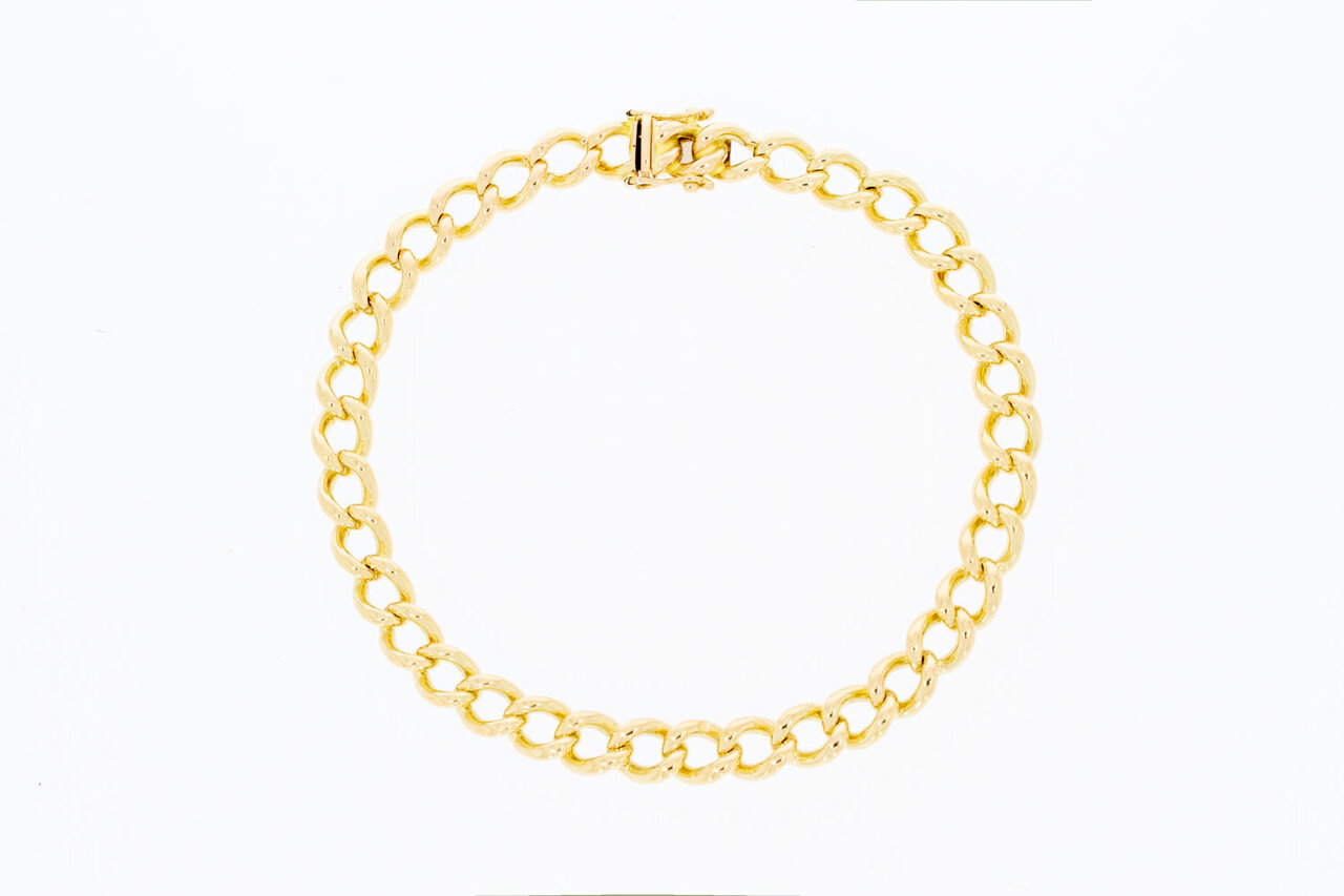 14 Karaat gouden "open" Gourmet armband - 21,2 cm