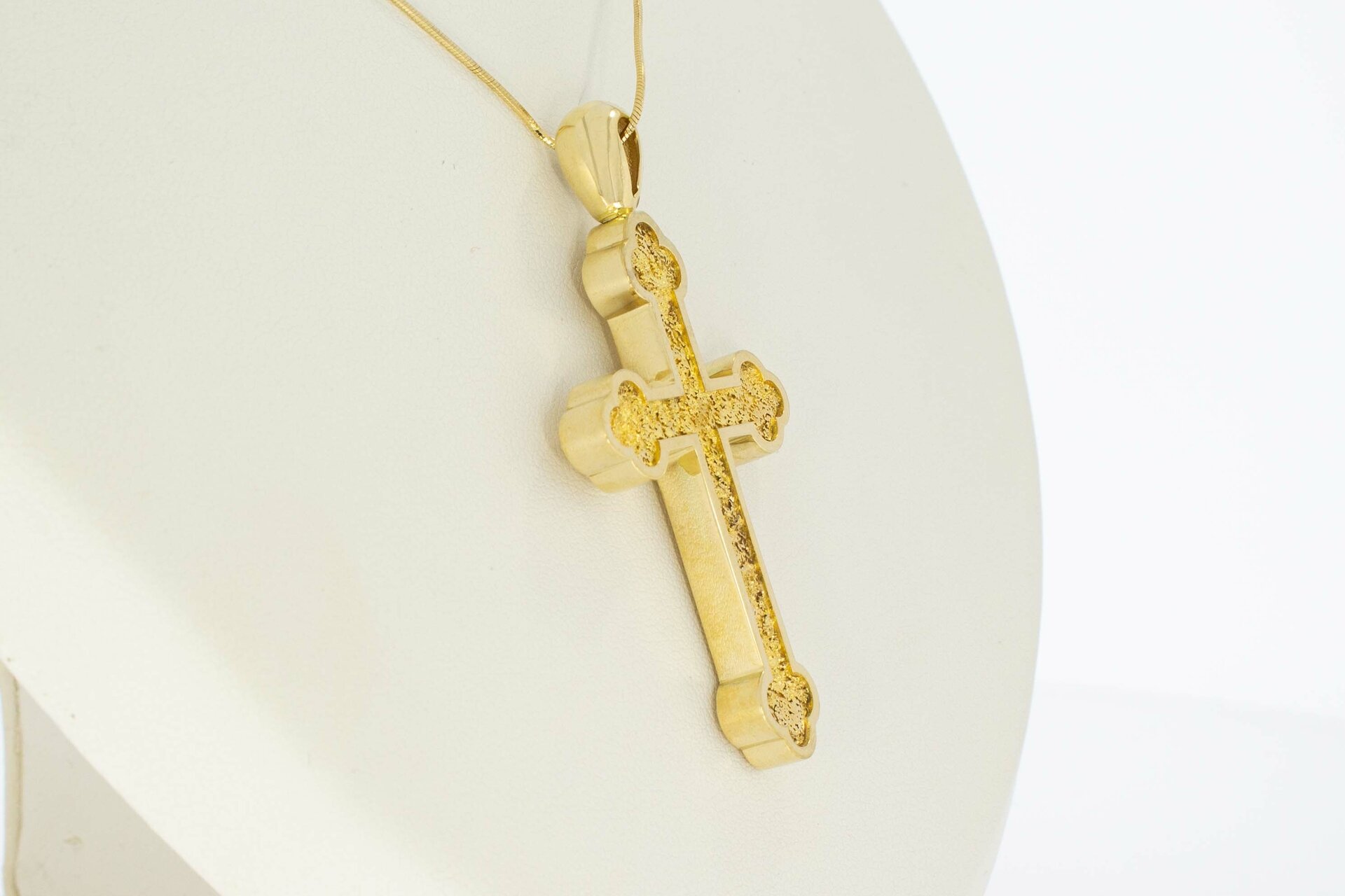 Gouden kruis hanger 14 karaat, ook als assieraad - 6 cm