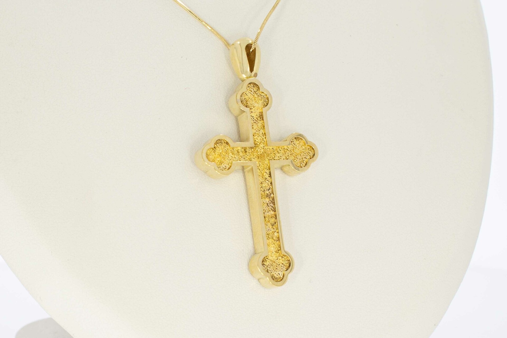 Gouden kruis hanger 14 karaat, ook als assieraad - 6 cm