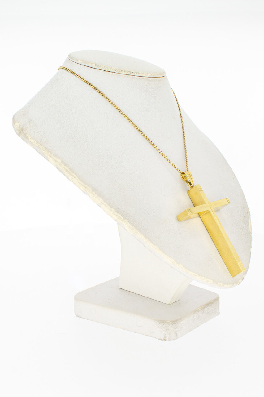 Gouden kruis hanger 18 karaat - 4,8 cm