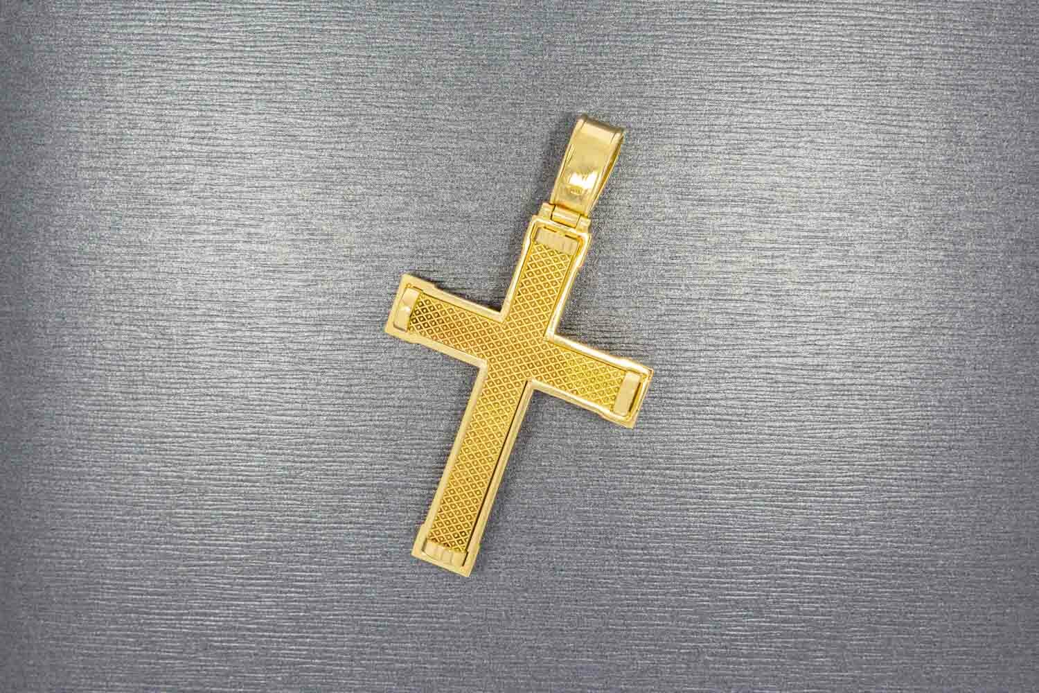 Gouden kruis hanger heren 18 karaat - 6,1 cm