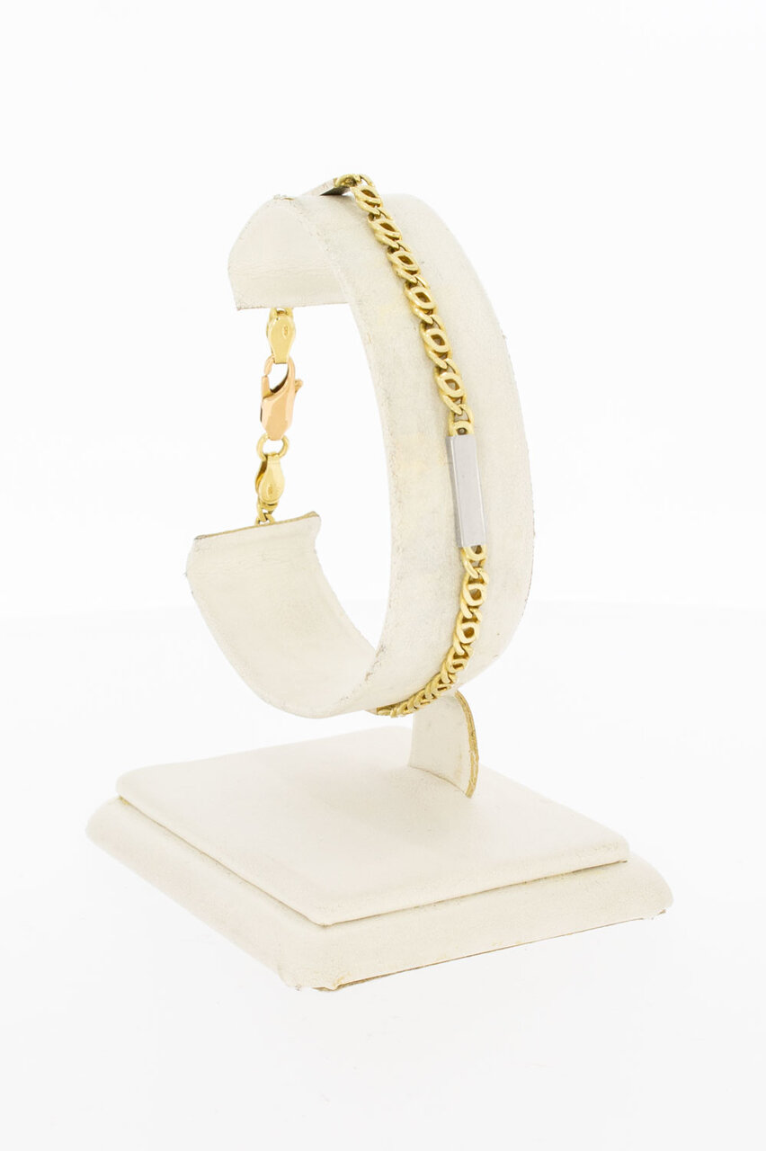 14 Karaat Valkoog armband- 19,8 cm