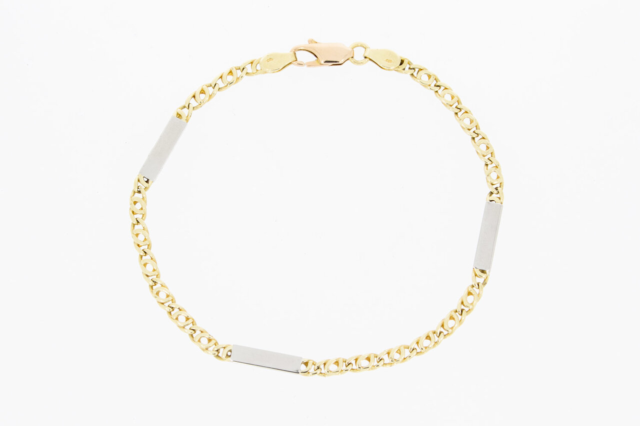 14 Karaat Valkoog armband- 19,8 cm