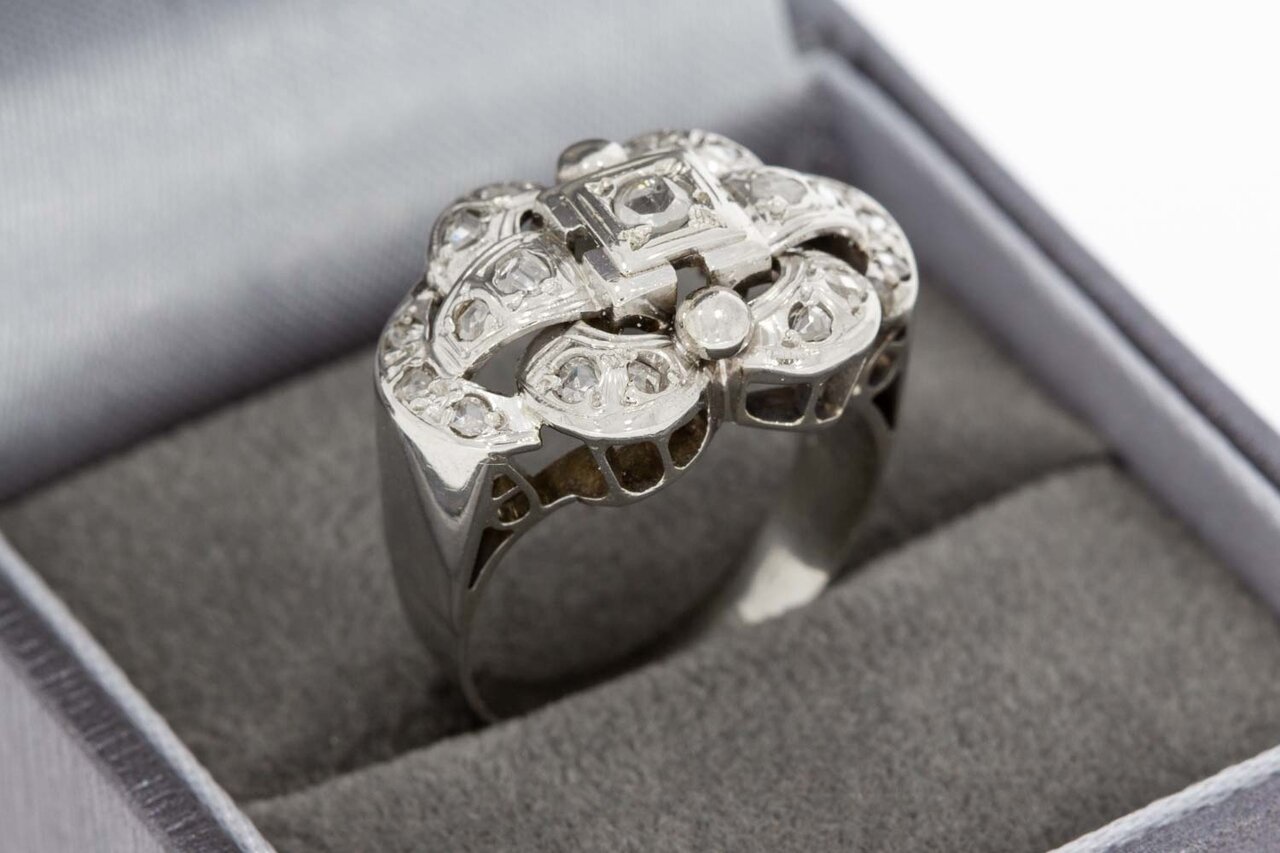 18 Karaat witgouden Diaman ring - 16,8 mm