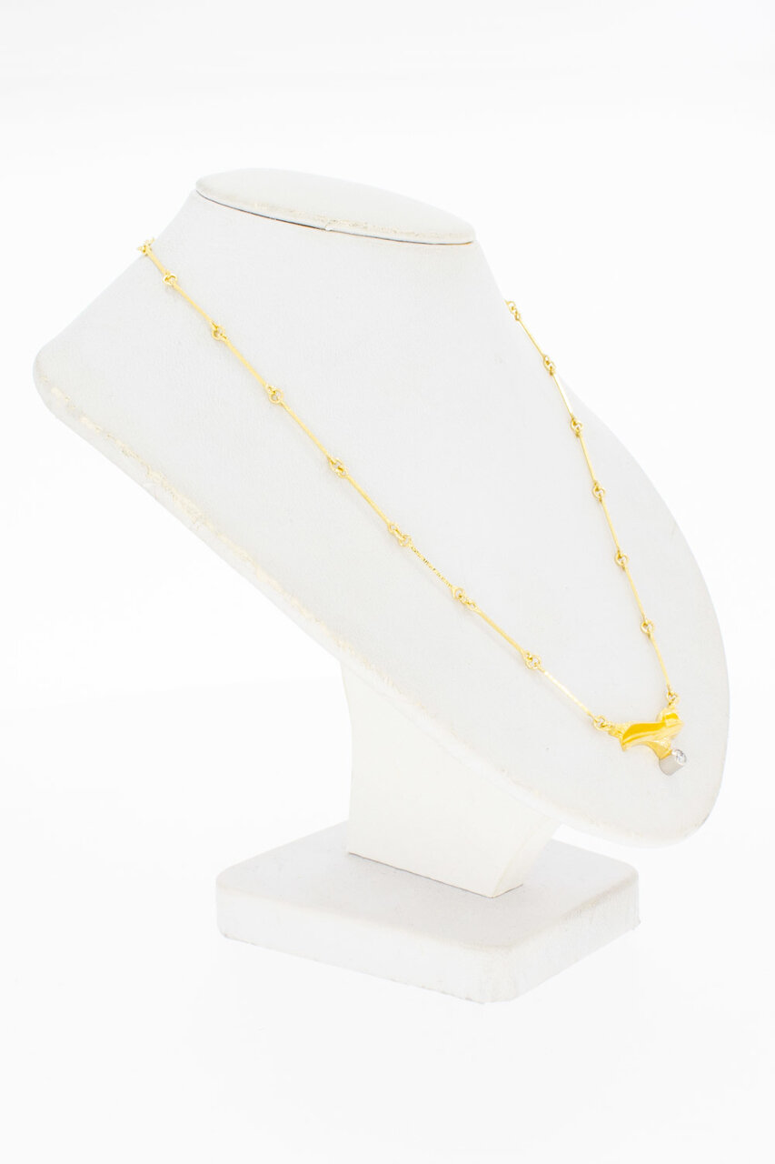 18 Karaat goud dames diamant Collier - 44 cm
