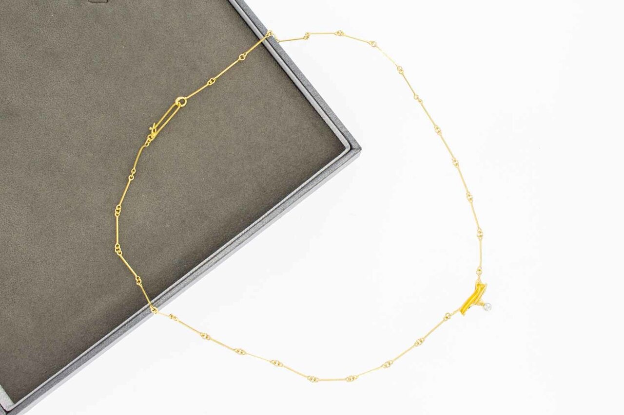 18 Karaat goud dames diamant Collier - 44 cm
