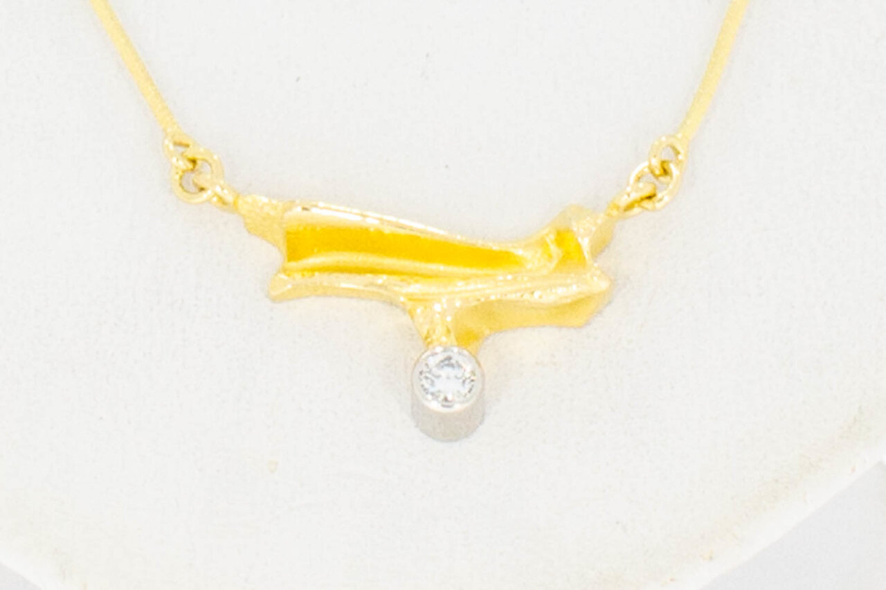 18 Karaat goud dames diamant Collier - 44 cm