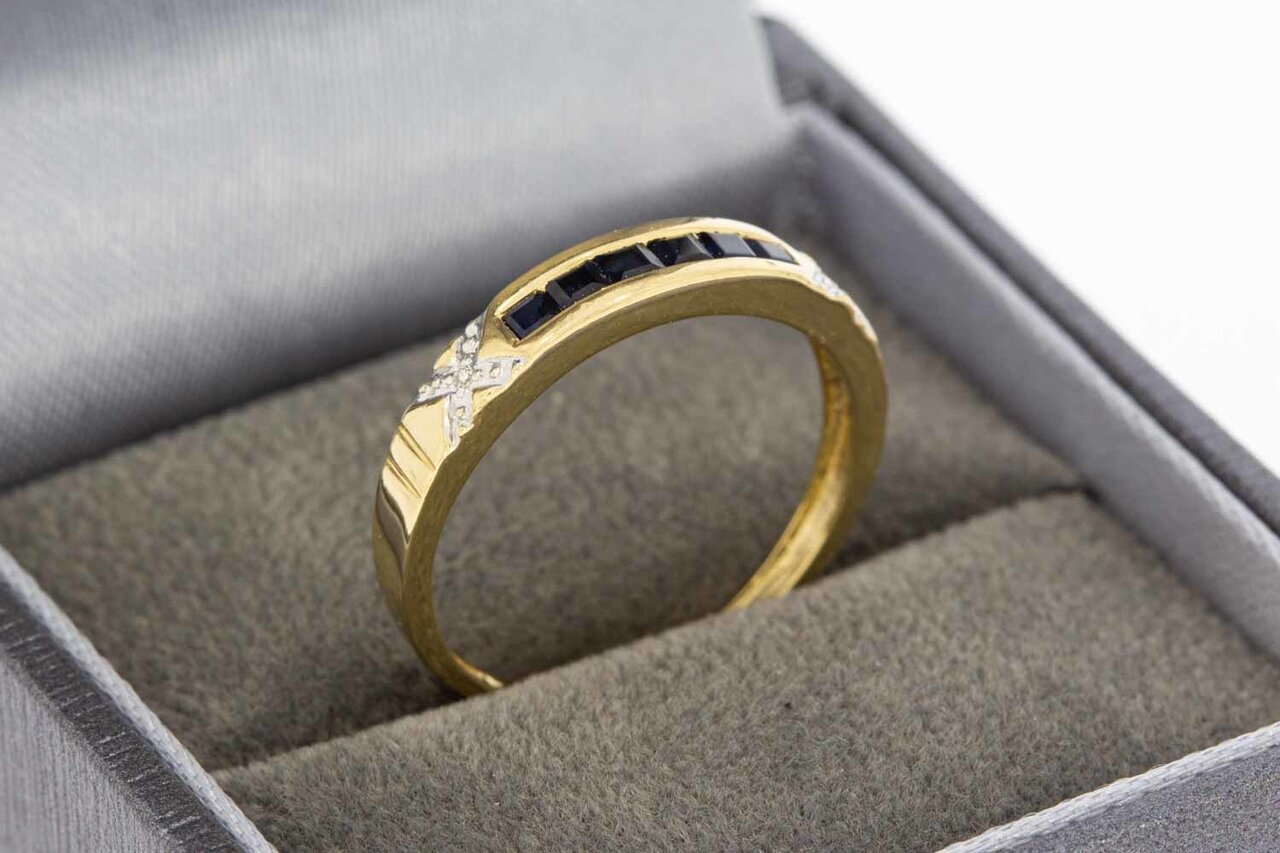 14 Karaat gouden Edelsteen ring - 17,6 mm
