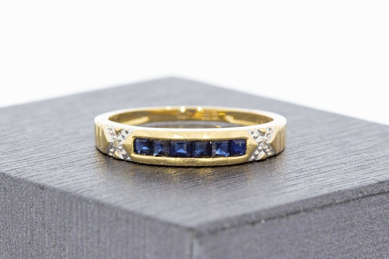 14 Karaat gouden Edelsteen ring - 17,6 mm