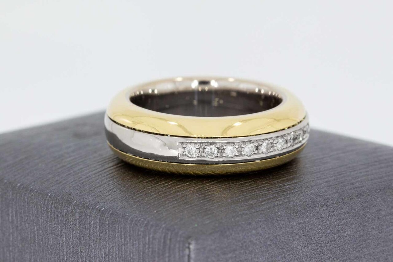 18 Karaat gouden dames ring  0.28 ct  - 17,6 mm