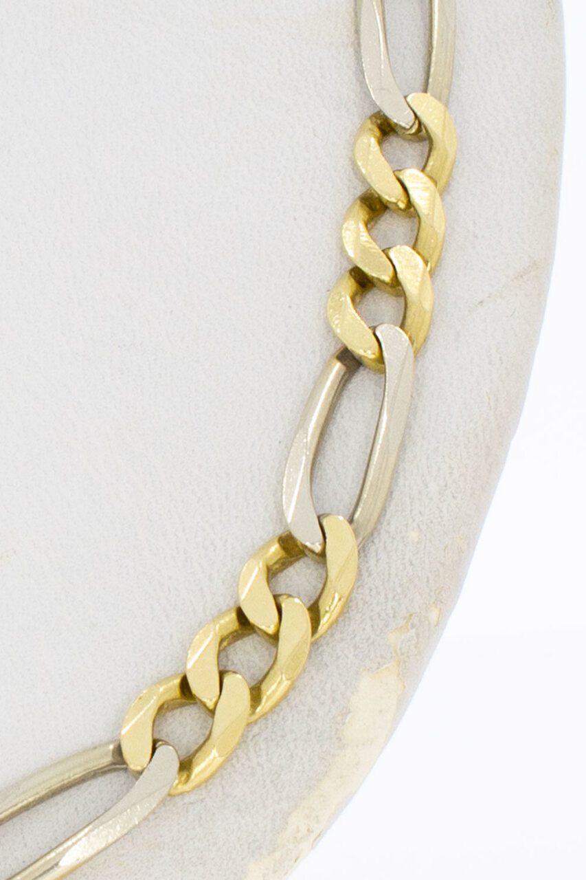 14 karaat bicolor gouden figaro ketting heren - 67,5 cm