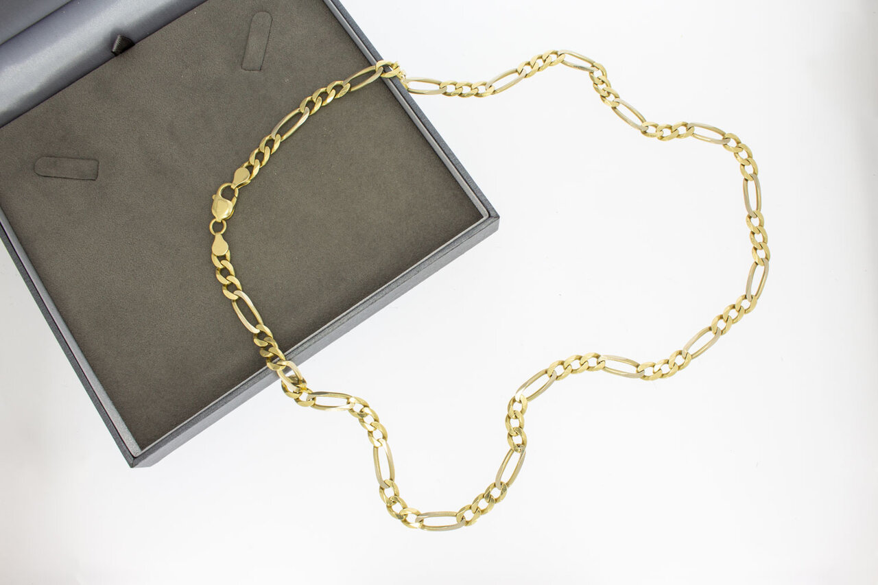 14 karaat bicolor gouden figaro ketting heren - 67,5 cm