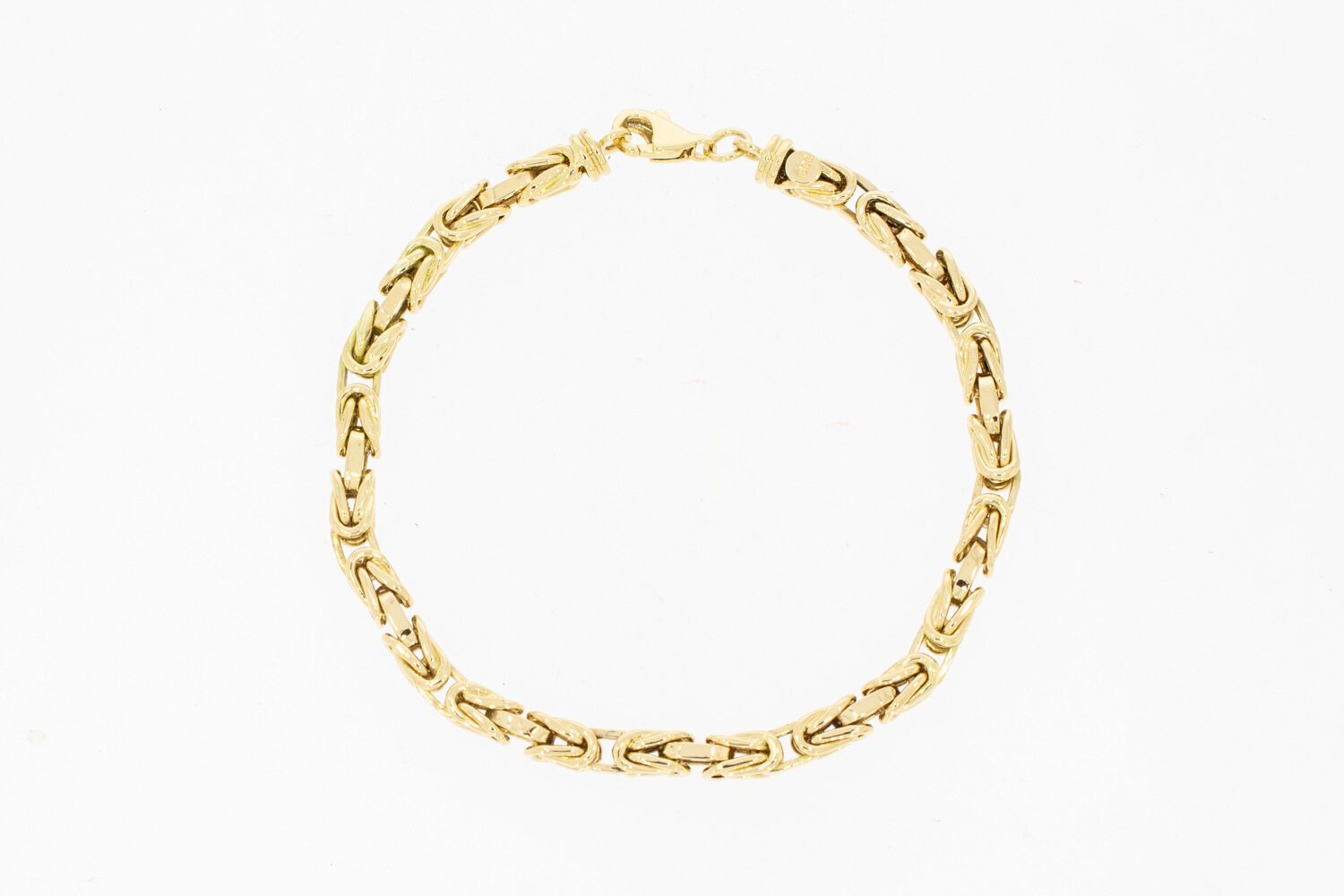 14 karaat gouden byzantijnse koningsarmband - 19,5 cm