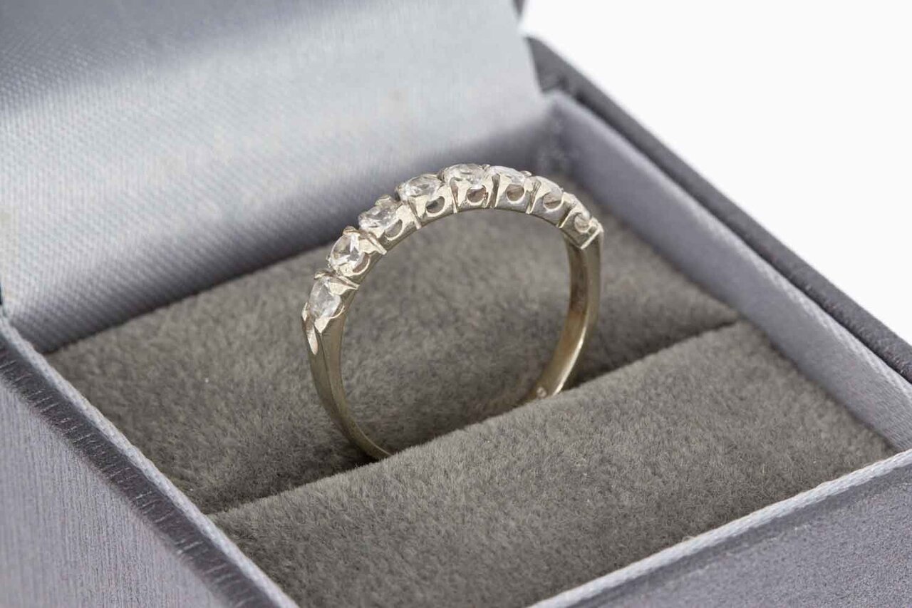 Gouden aanschuifring dames 18 karaat met saffier - 16,8 mm