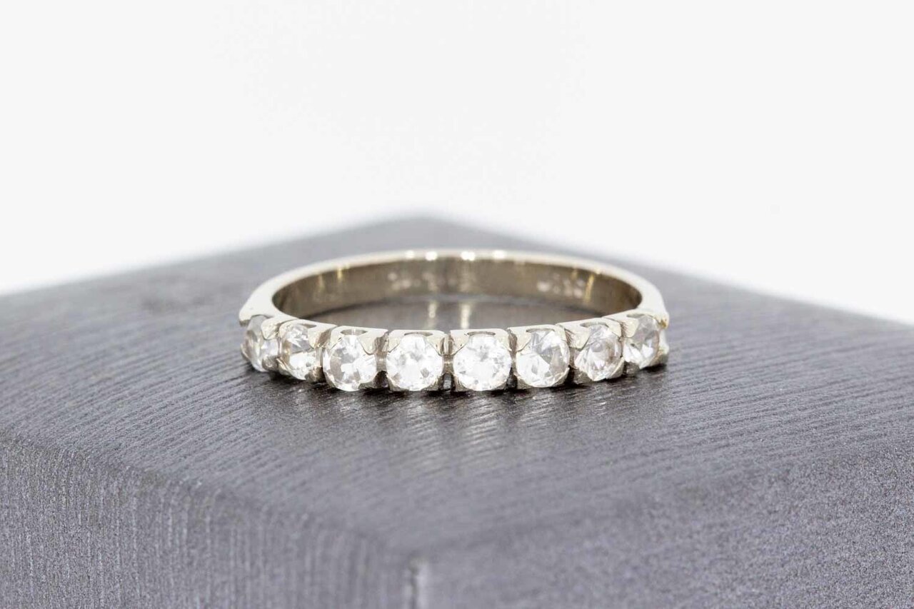 Gouden aanschuifring dames 18 karaat met saffier - 16,8 mm