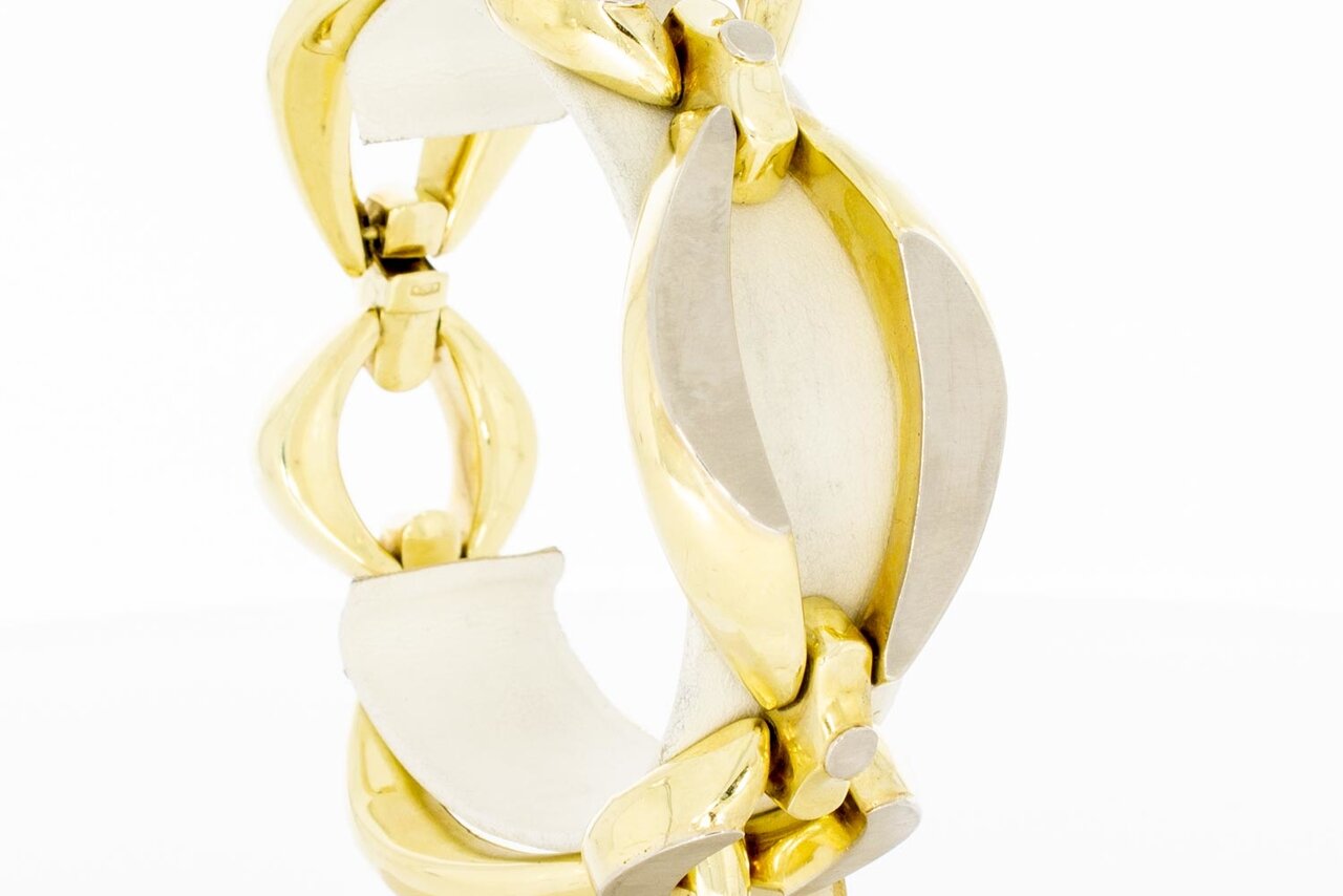 Bicolor gouden armband 14 karaat - 20 cm