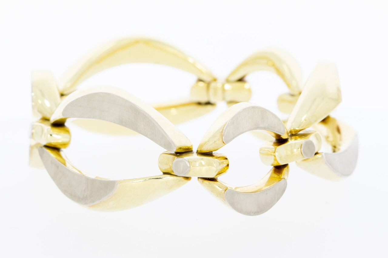 Bicolor gouden armband 14 karaat - 20 cm
