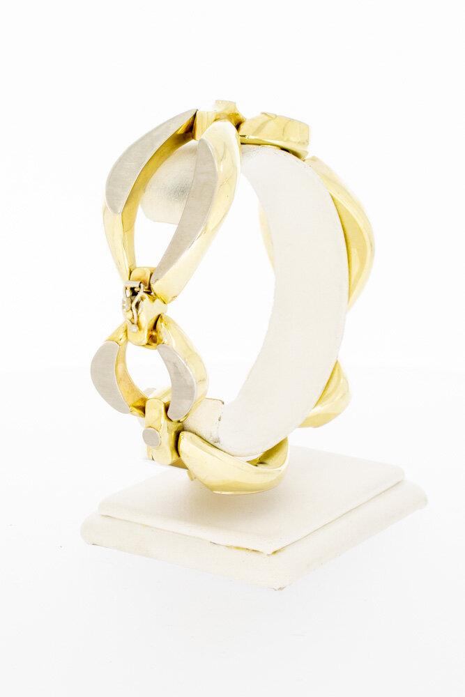 Bicolor gouden armband 14 karaat - 20 cm