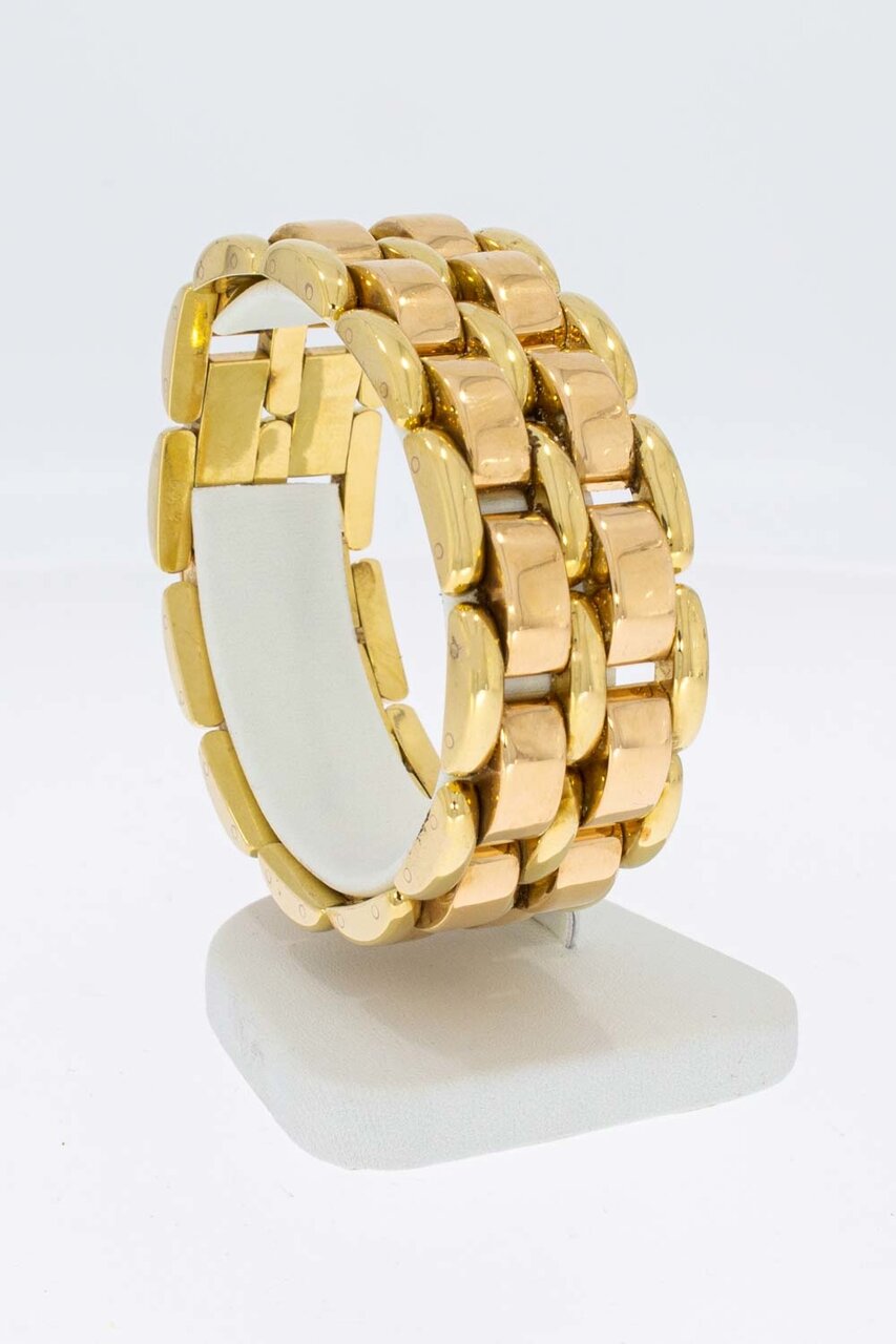 Brede ros&eacute;gouden armband 18 karaat - 18,2 cm