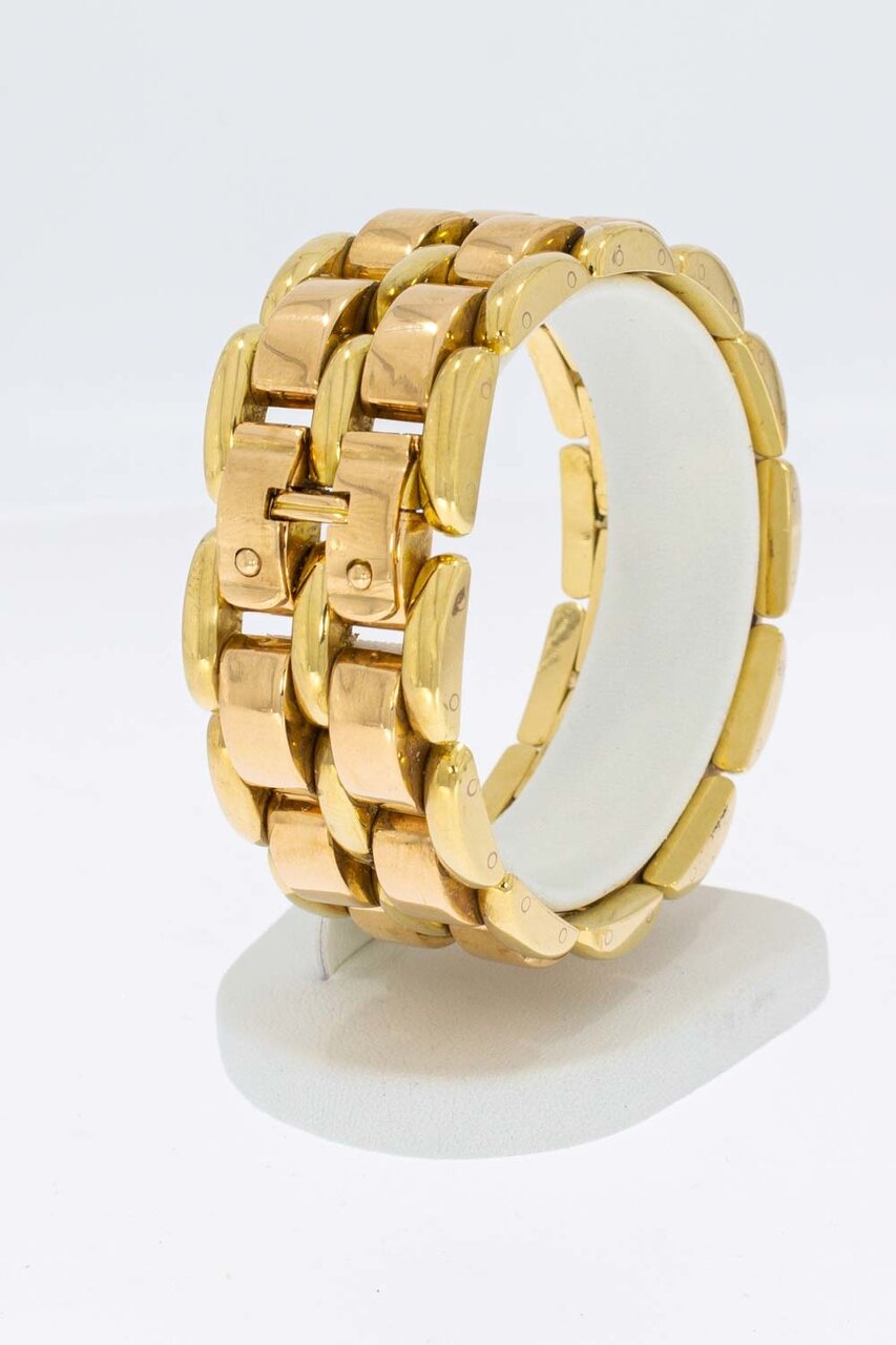 Brede ros&eacute;gouden armband 18 karaat - 18,2 cm