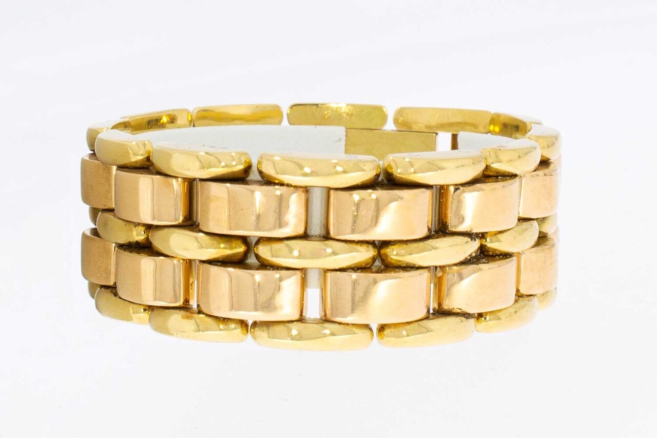 Brede ros&eacute;gouden armband 18 karaat - 18,2 cm