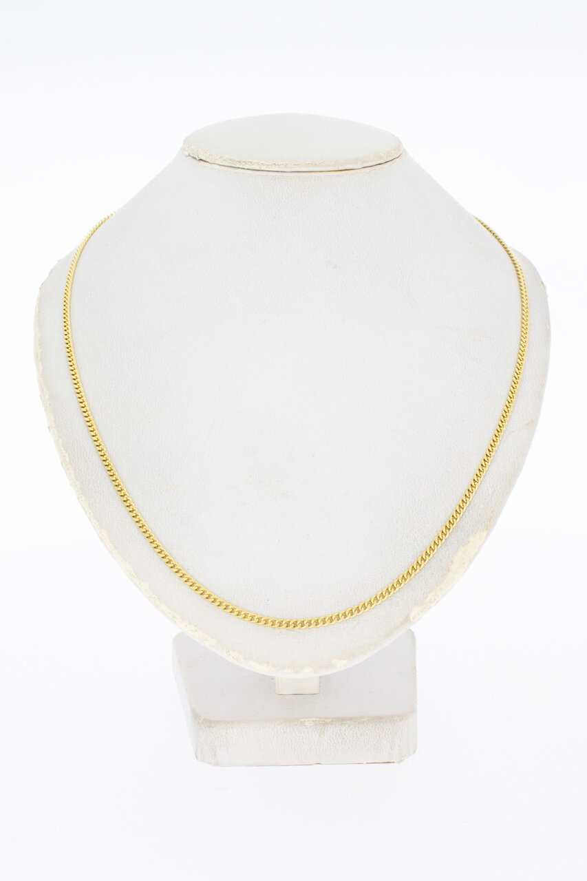 14 Karaat geelgouden geslepen Gourmetketting 61,1 cm