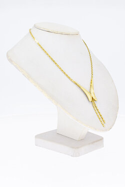 14 Karaat gouden dames Collier met hanger - 42 cm